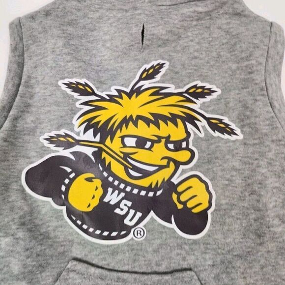 Wichita State Shockers Gray Dog Cat Sleeveless Hoodie Sweatshirt M - Picture 2 of 4